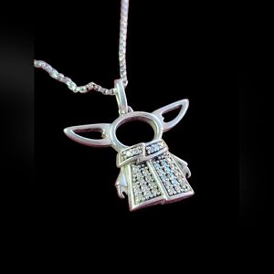 The Mandolorian Grogu Pendant 1/10 CT/TW White Diamonds Kay Jewelers
